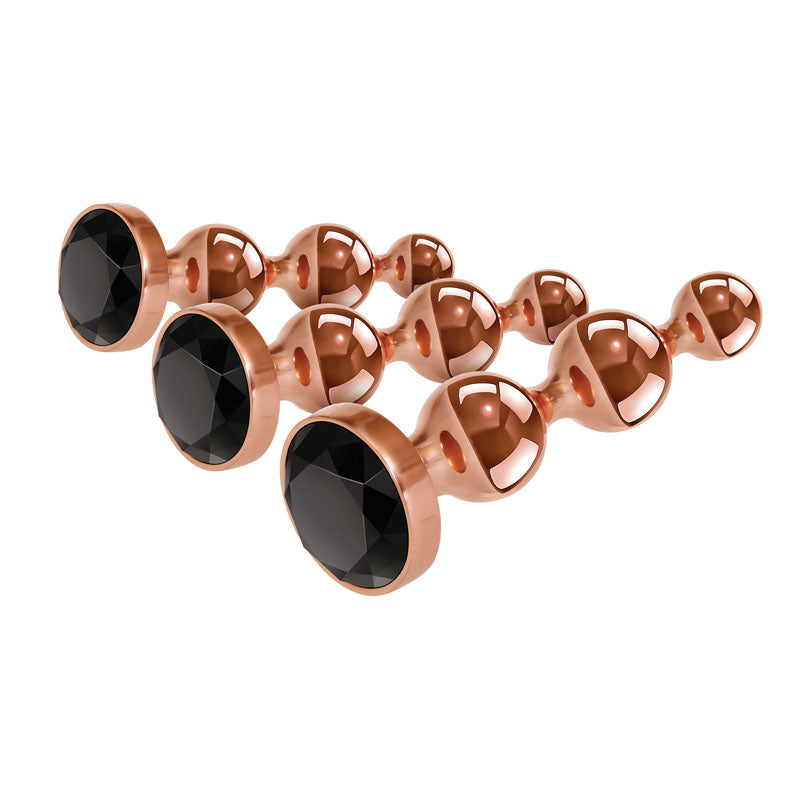 Gender X Gold Digger Set Rose Gold Metallic Butt Plugs Set Of 3 Sizes