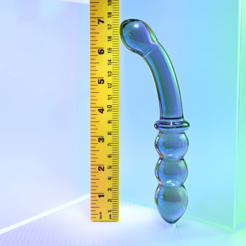 Gender X Lustrous Galaxy Wand Blue/Violet Glass 18.5 Cm Double Ended Massager