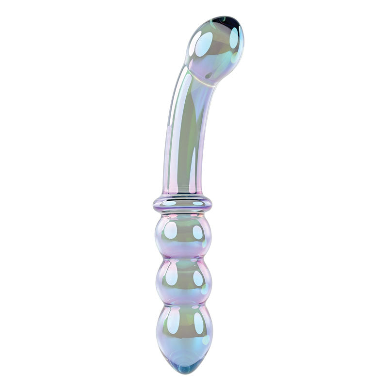 Gender X Lustrous Galaxy Wand Blue/Violet Glass 18.5 Cm Double Ended Massager
