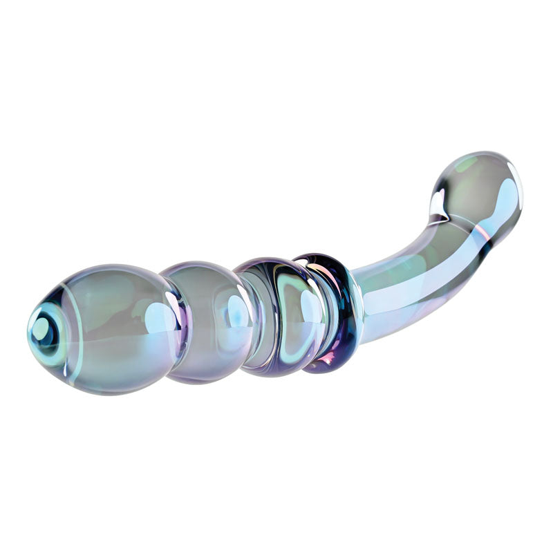 Gender X Lustrous Galaxy Wand Blue/Violet Glass 18.5 Cm Double Ended Massager