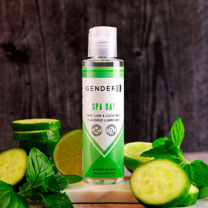 Gender X Spa Day Flavoured Lube 120 Ml Mint, Lime & Cucumber Flavoured Water Based Lubricant 120 Ml Bottle