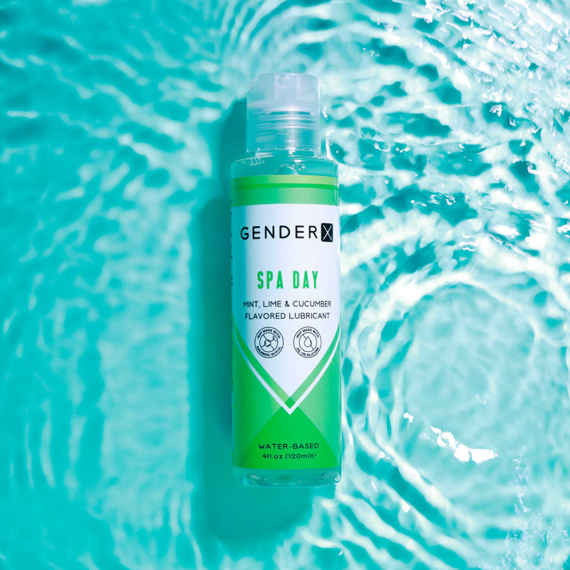 Gender X Spa Day Flavoured Lube 120 Ml Mint, Lime & Cucumber Flavoured Water Based Lubricant 120 Ml Bottle