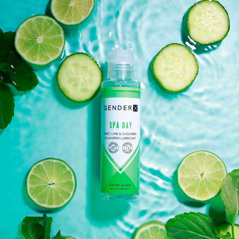 Gender X Spa Day Flavoured Lube 120 Ml Mint, Lime & Cucumber Flavoured Water Based Lubricant 120 Ml Bottle