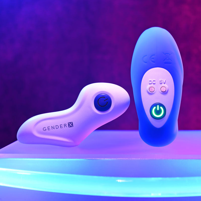 Gender X Beaded Pleasure Blue 11.4 Cm Usb Rechargeable Vibrating Anal Beads With Remote