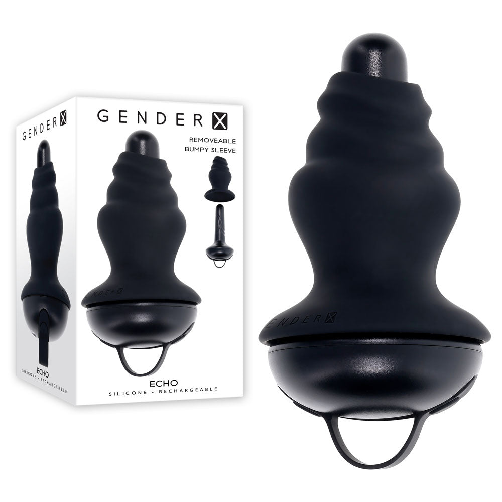 Gender X Echo Black 15.3 Cm Usb Rechargeable Butt Plug