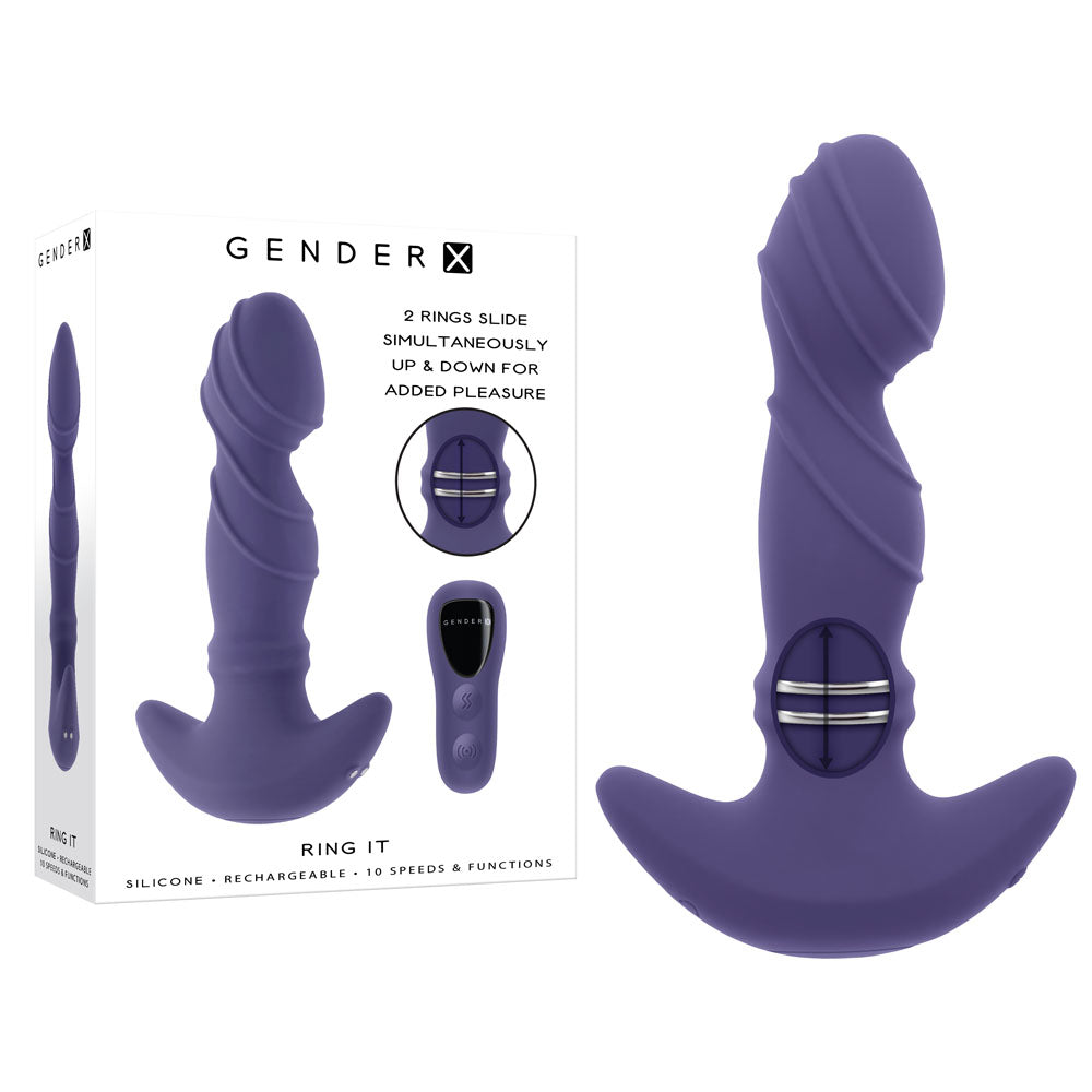 Gender X Ring It Purple 16.5 Cm Usb Rechargeable Vibrator With Wireless Remote