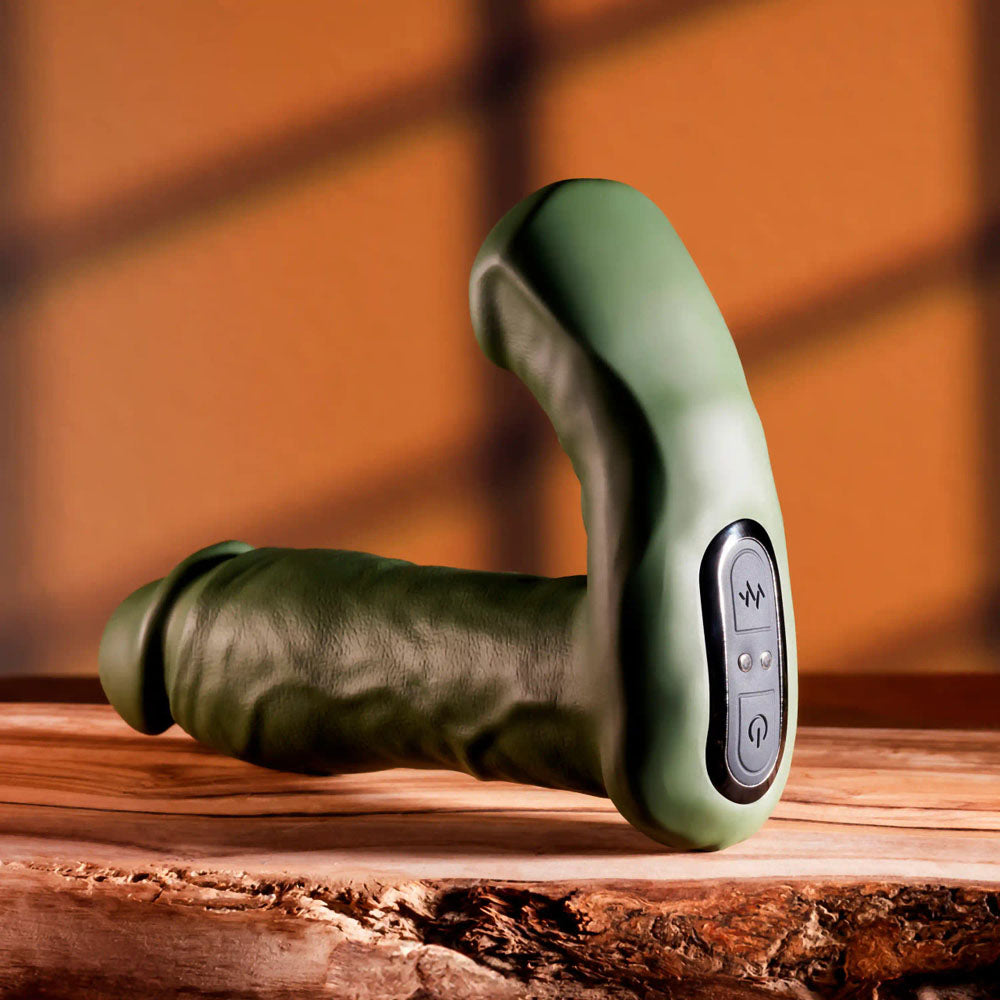 Gender X The Hunk Green 15.2 Cm Usb Rechargeable Thrusting Vibrator With Remote