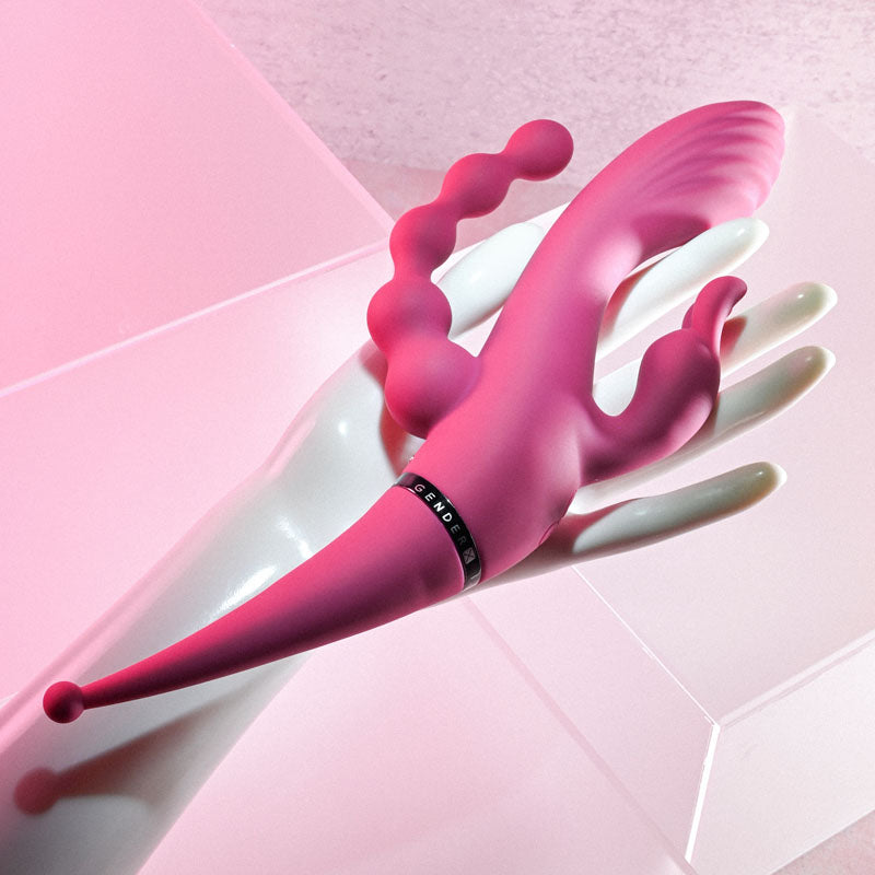 Gender X Four By Four Pink 27.5 Cm Usb Rechargeable Multi Vibrator