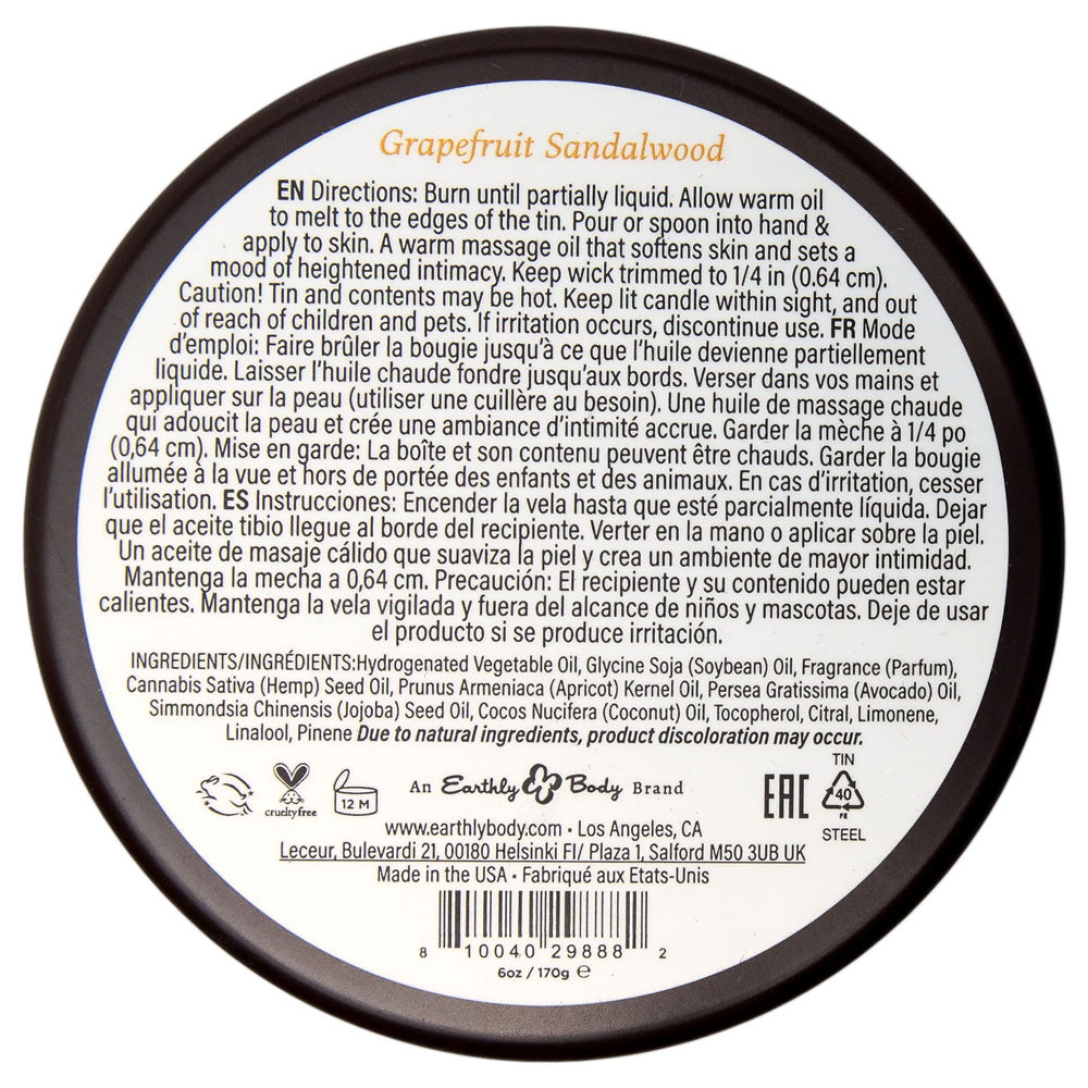 Eb Aphrodisiac Massage Candle Grapefruit Sandalwood Grapefruit Sandalwood Scented Massage Candle 170 G