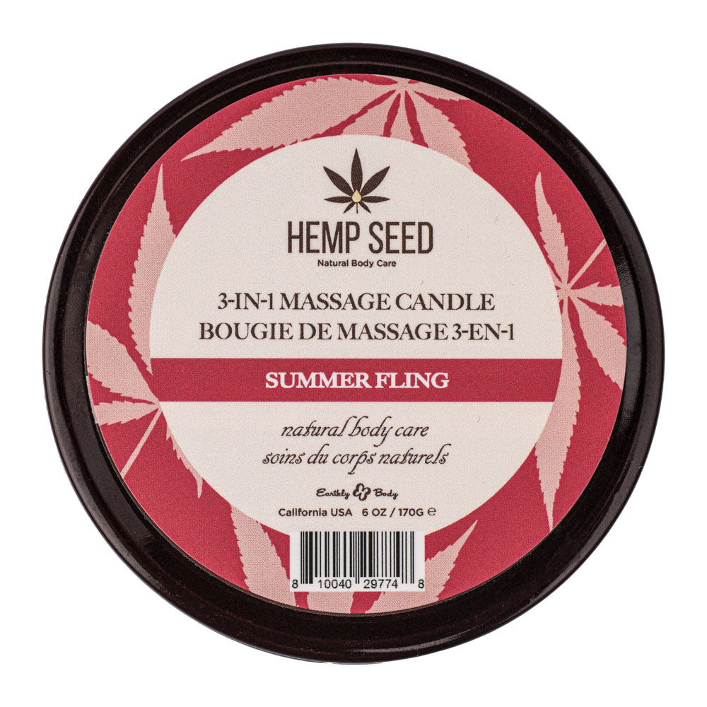 Hemp Seed 3 In 1 Massage Candle Summer Fling (Juicy Pear, Violet, Radiant Amber) Scented 170 G