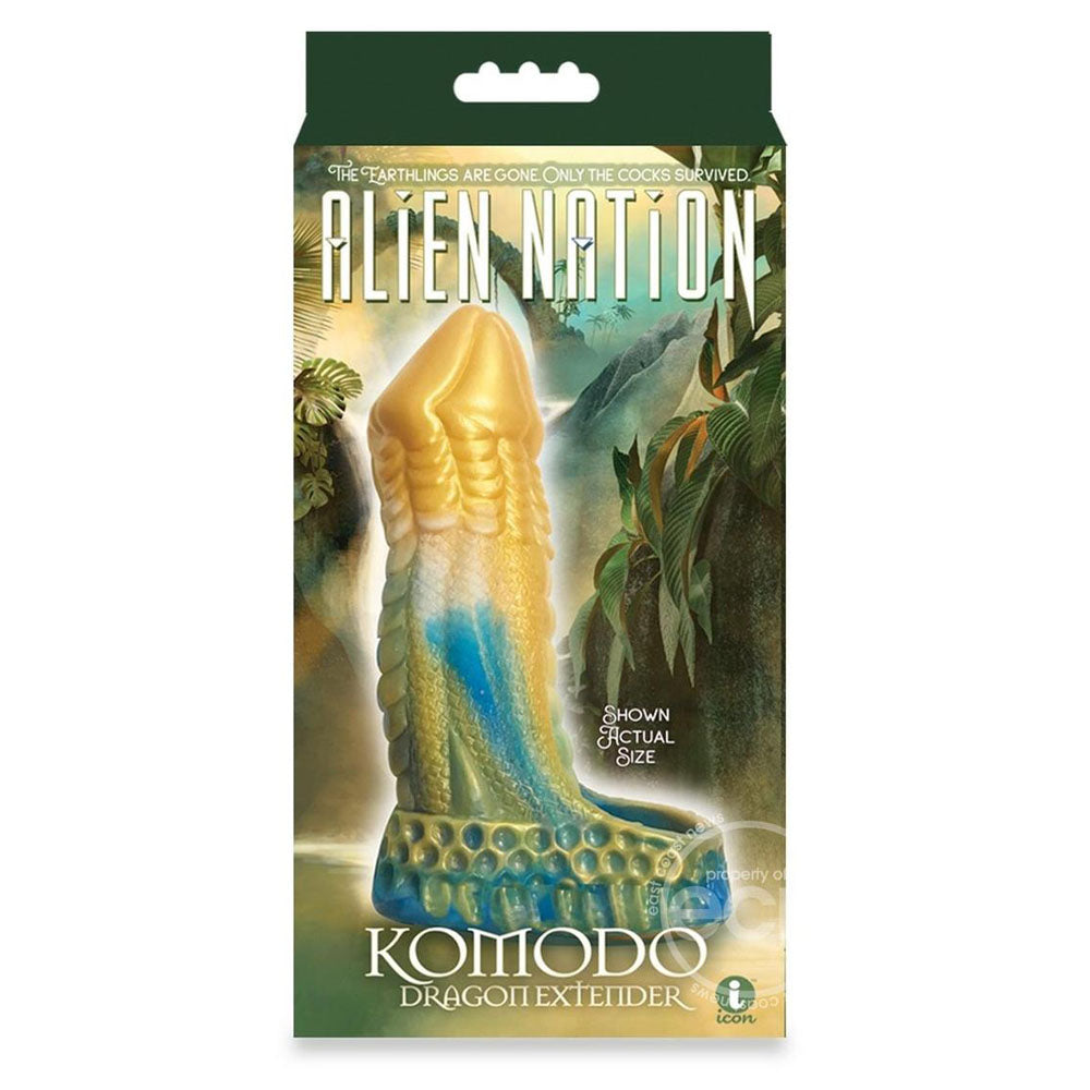 Alien Nation Komodo Blue/Gold 16.5 Cm Penis Extender Fantasy Sleeve