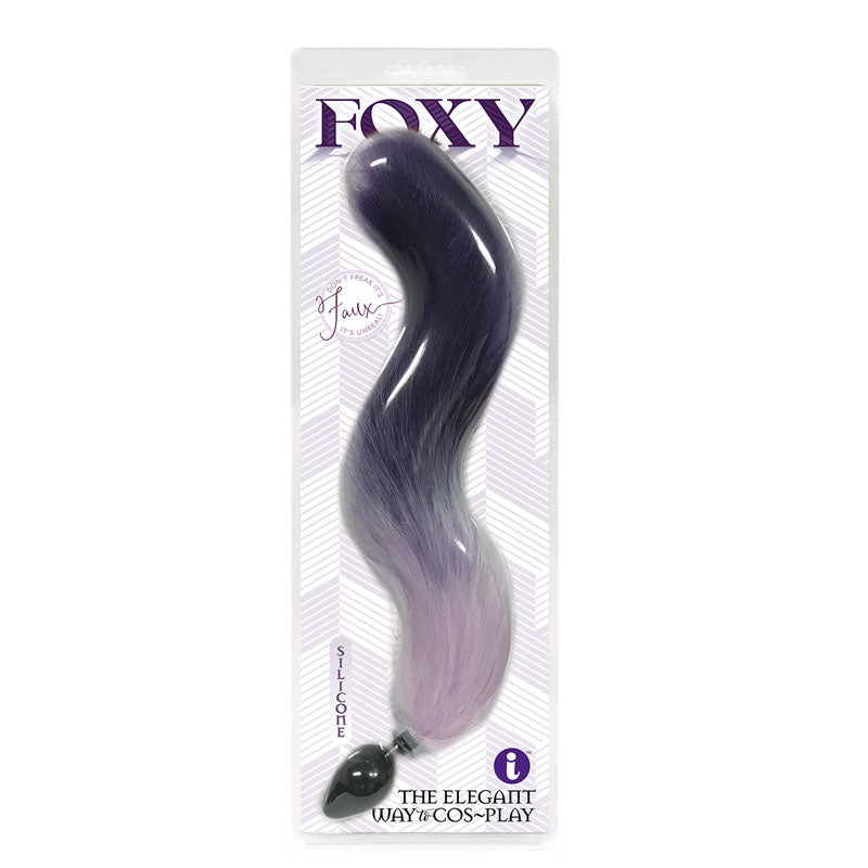 Foxy Fox Tail Silicone Butt Plug Purple Gradient 46 Cm Tail