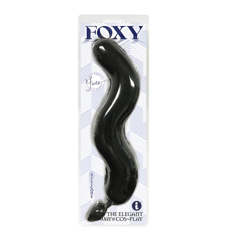 Foxy Fox Tail Silicone Butt Plug Black 46 Cm Tail