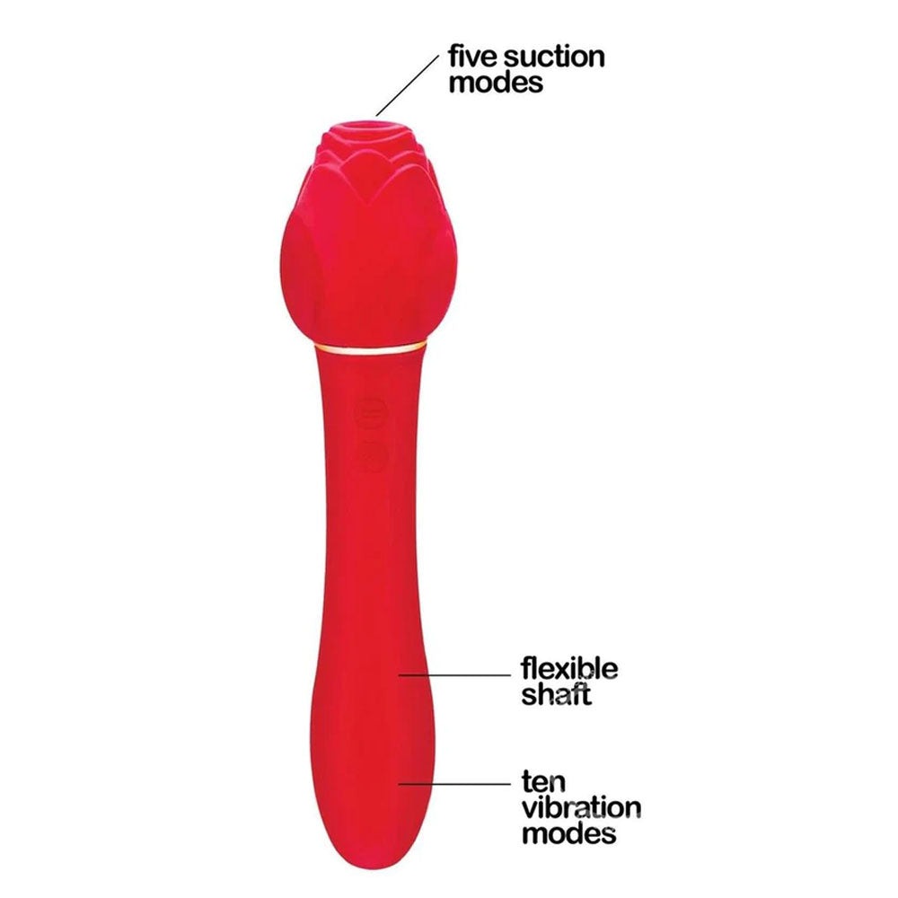 Wild Rose Suction Vibrator Red Usb Rechargeable Air Pulse Stimulator And Vibrator