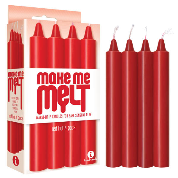 Make Me Melt Drip Candles Red Red Hot Drip Candles 4 Pack