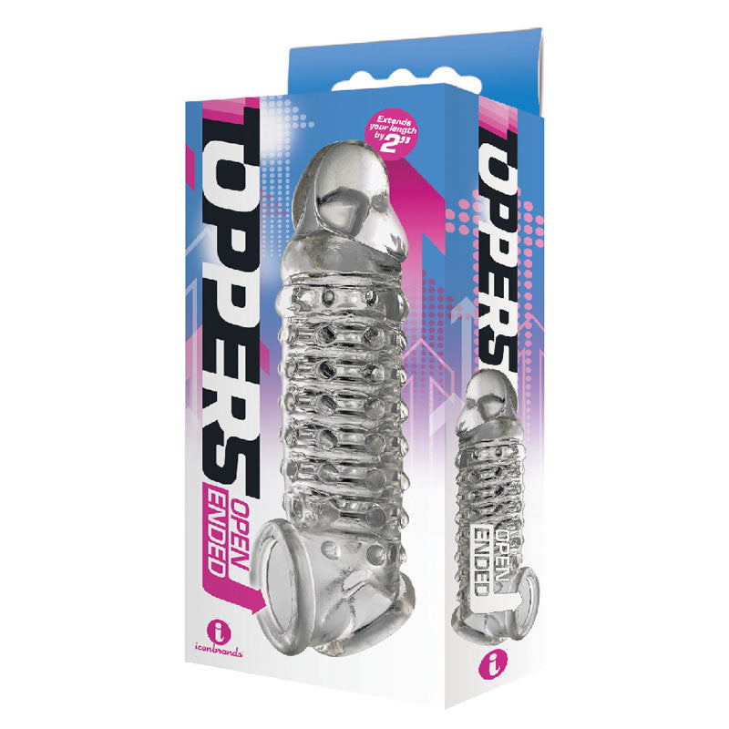 The 9's Toppers Open Ended Clear Penis Extension Sleeve