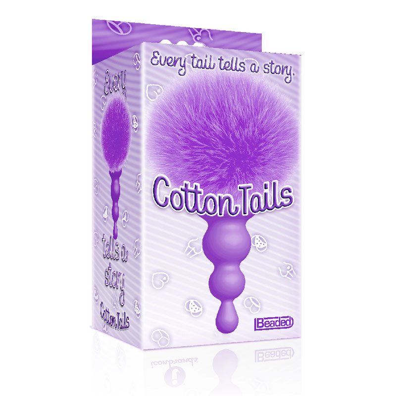 The 9's Cottontails, Beaded, Purple Purple Butt Plug With Bunny Tail