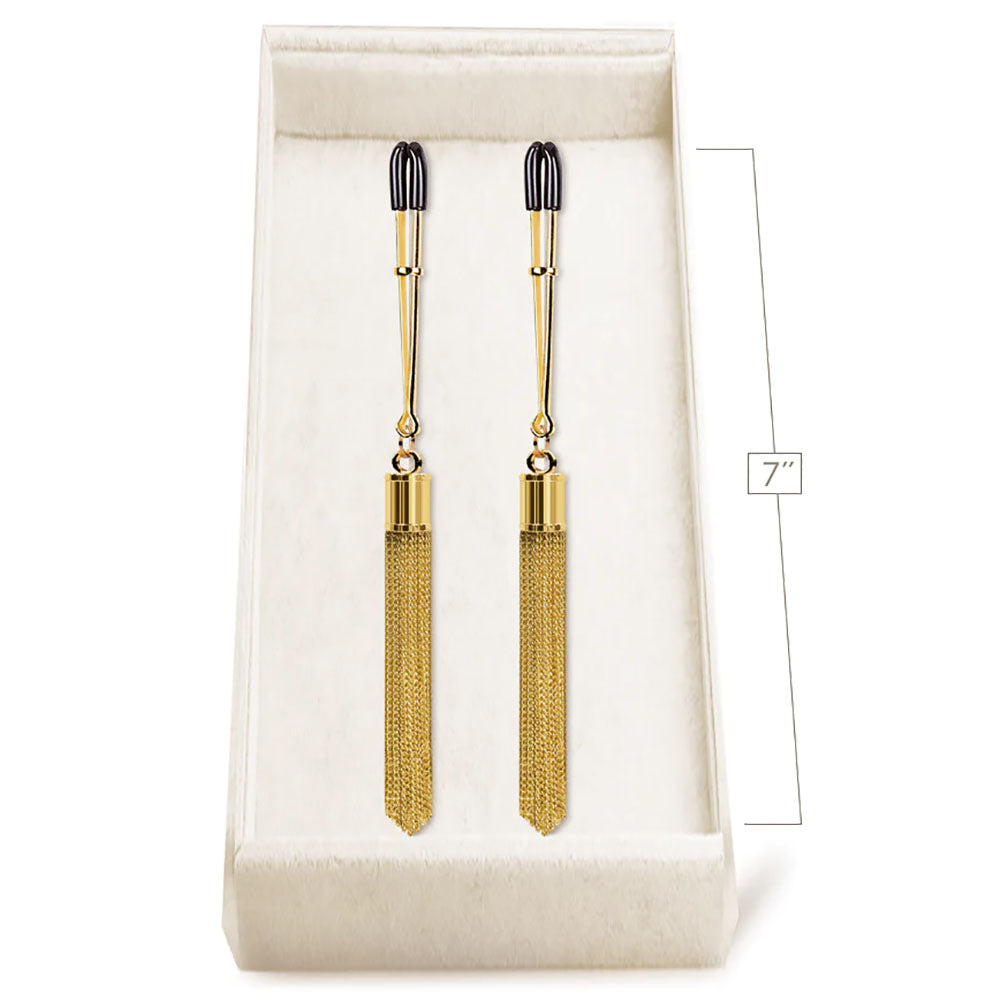 Couture Clip Shimmer & Chic Gold Nipple Clamps Set Of 2