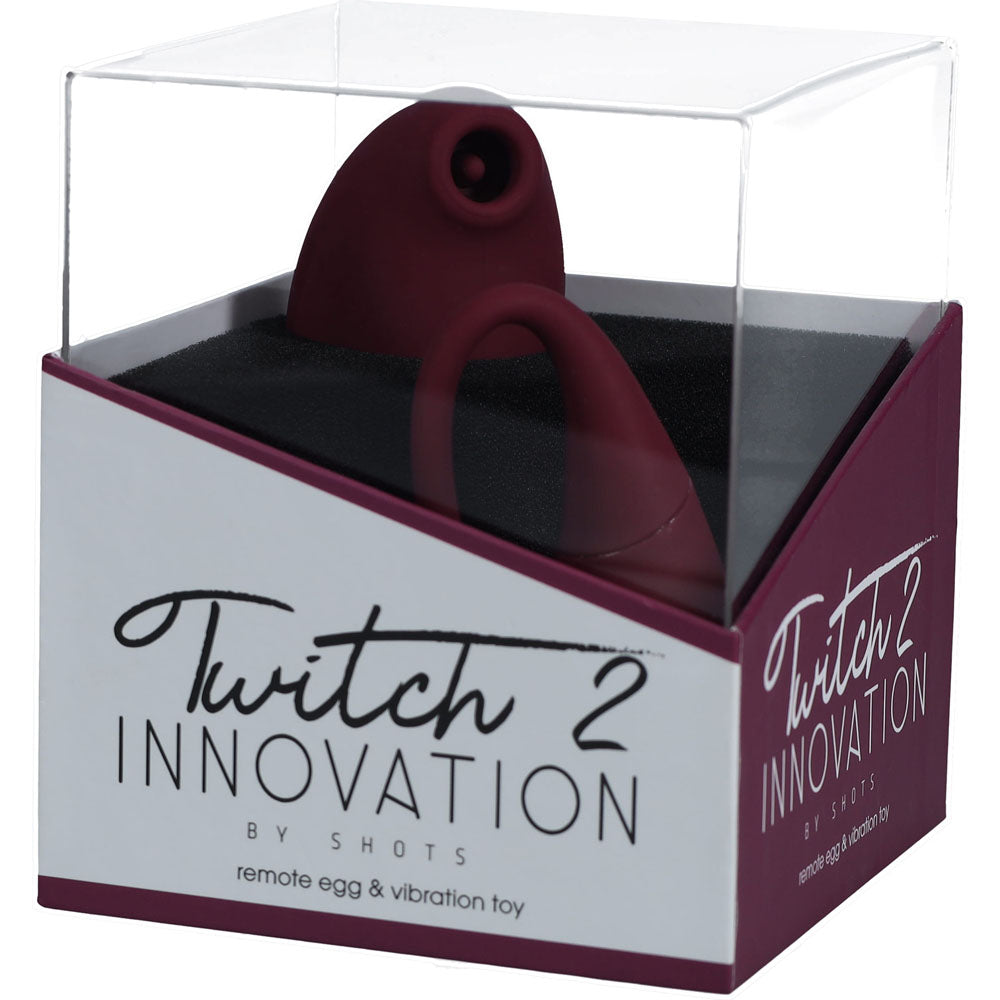 Twitch 2 Burgundy Burgundy Us Rechargeable Suction Vibrator With Remote Vibrating Egg