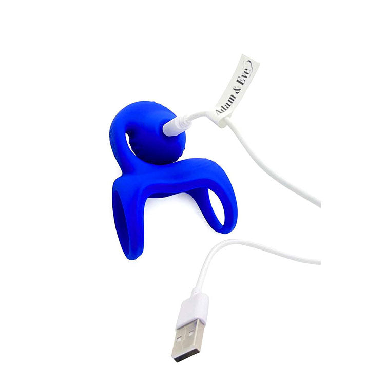 Adam & Eve Rockin & Rollin Snail Blue Usb Rechargeable Vibrating Couples Cage