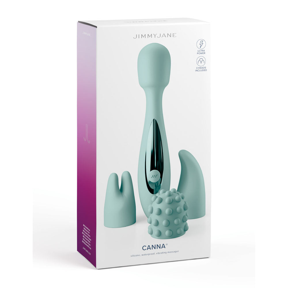 Jimmy Jane Canna Teal 21.8 Cm Massage Wand With 3 Interchangeable Heads