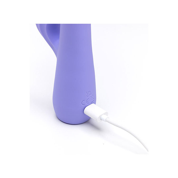 Adam & Eve Groovy Glow Ups Wavie Purple 16.5 Cm Usb Rechargeable Rabbit Vibrator