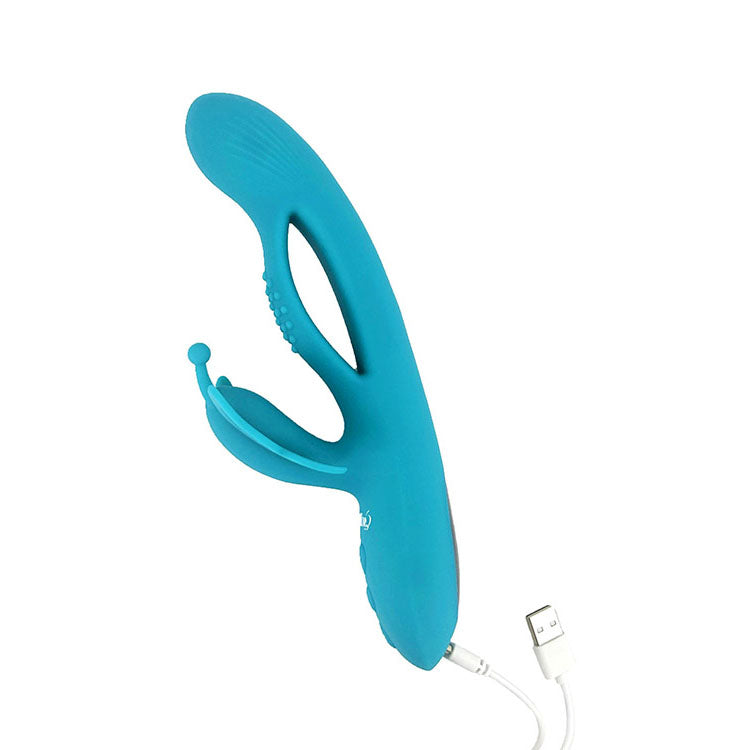 Adam & Eve Butterfly Embrace Blue Blue 24.1 Cm Usb Rechargeable Butterfly Vibrator