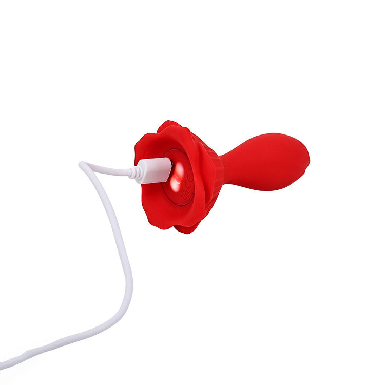 Adam & Eve The Rosebud Red 10.2 Cm Usb Rechargeable Vibrating Butt Plug With Remote