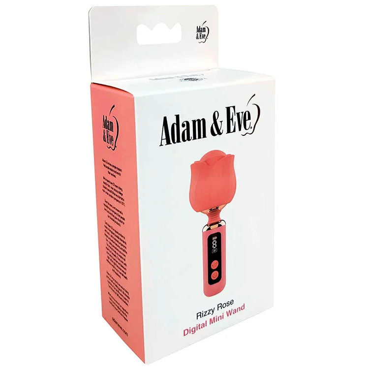 Adam & Eve Rizzy Rose Mini Wand Coral Coral 12.7 Cm Usb Rechargeable Mini Massager Wand