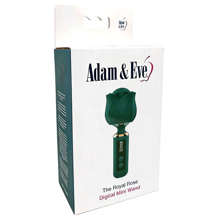 Adam & Eve The Royal Rose Mini Wand Green Green Usb Rechargeable Mini Massager Wand