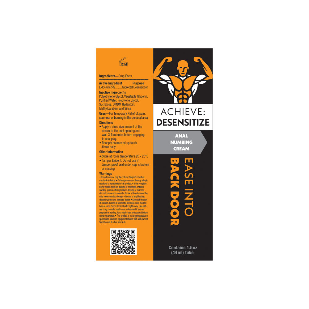Achieve: Desensitize Anal Numbing Cream 44 Ml Tube