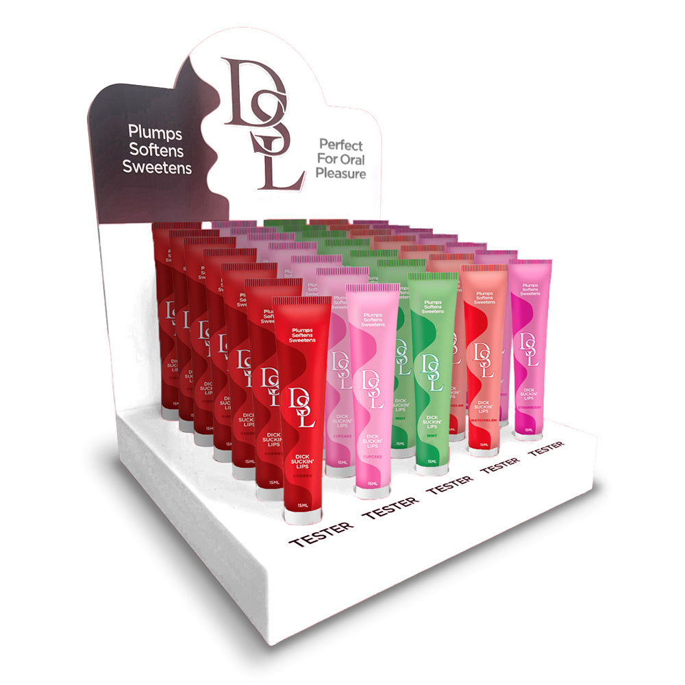Dsl Dick Sucking Lips Display Flavoured Lip Plumpers Display Of 60 + Testers