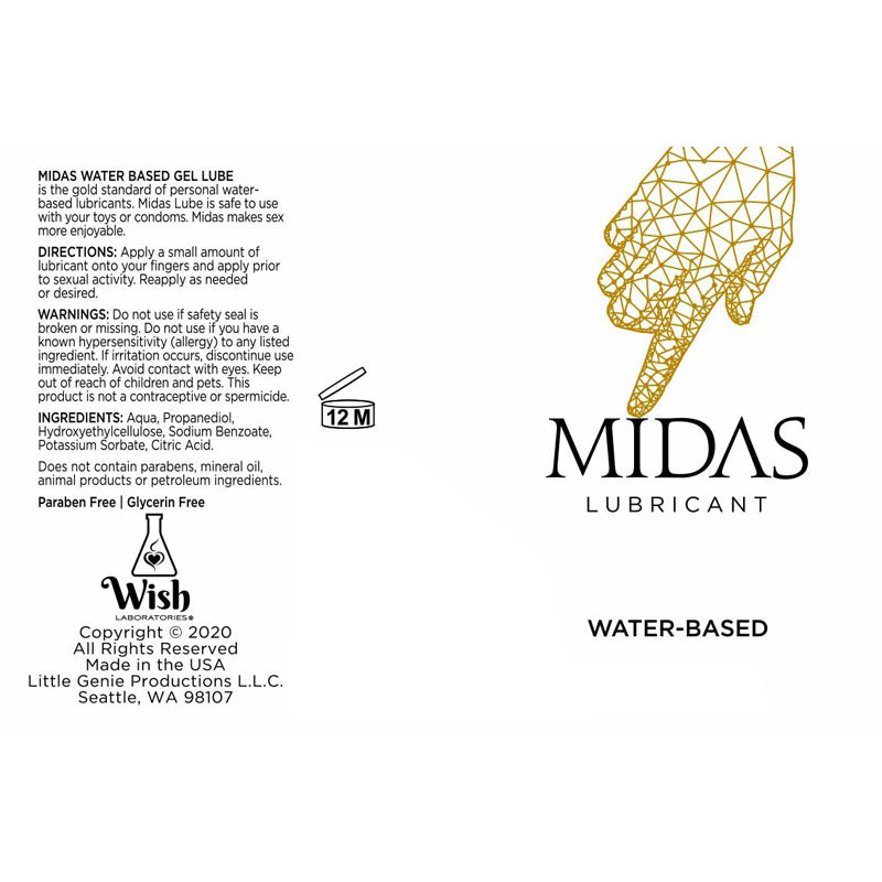 Midas Water Based Gel Water Based Gel Lubricant 59 Ml Tube