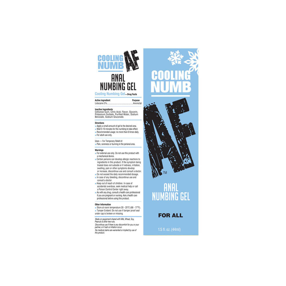 Numb Af Cooling Cooling Anal Numbing Cream 44 Ml Tube