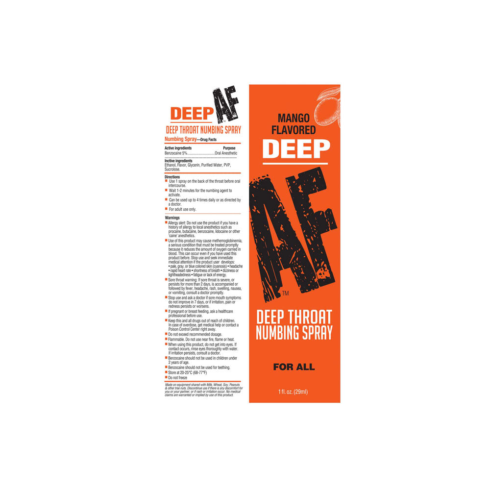 Deep Af Mango Mango Flavoured Deep Throat Spray 29 Ml