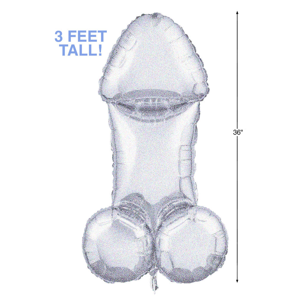 Glitterati Disco Party Giant Penis Mylar Balloon Hens Party Novelty 90 Cm Length