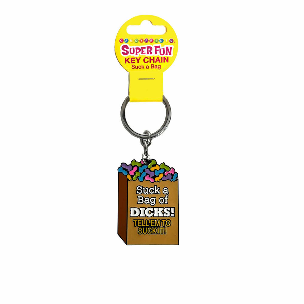 Super Fun Key Chain Suck A Bag Novelty Keychain