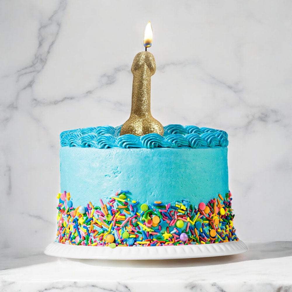 Glitterati Gold Glitter Penis Candle Gold 10 Cm Penis Party Candle