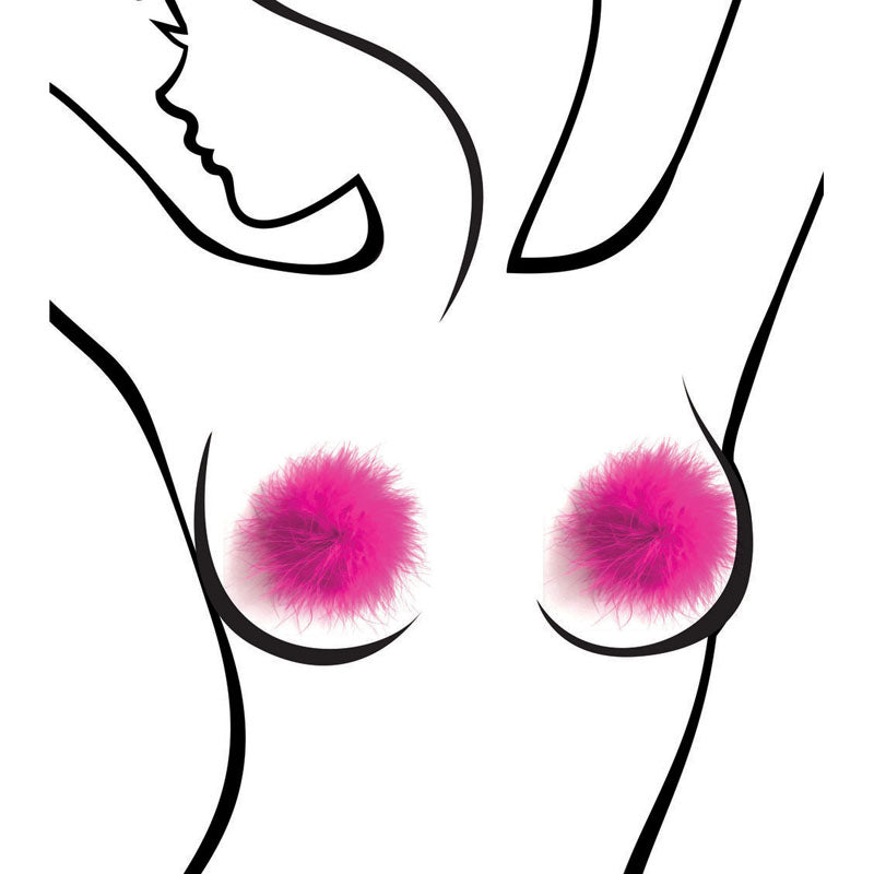 Sexy Af Nipple Couture Pink Marabou Pink Marabou Reuseable Nipple Pasties