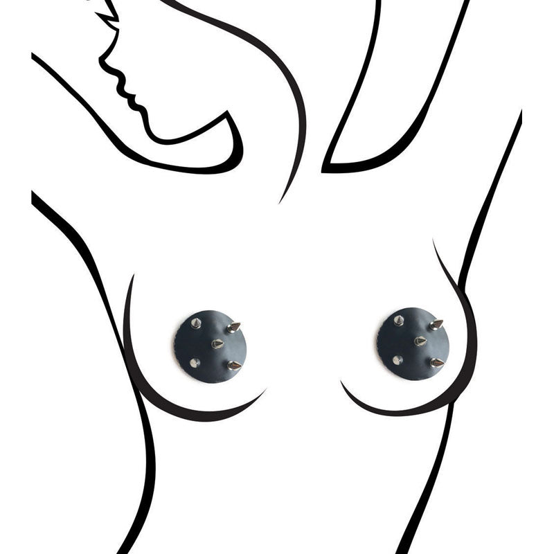 Sexy Af Nipple Couture Black Studded Black Studded Reuseable Nipple Pasties