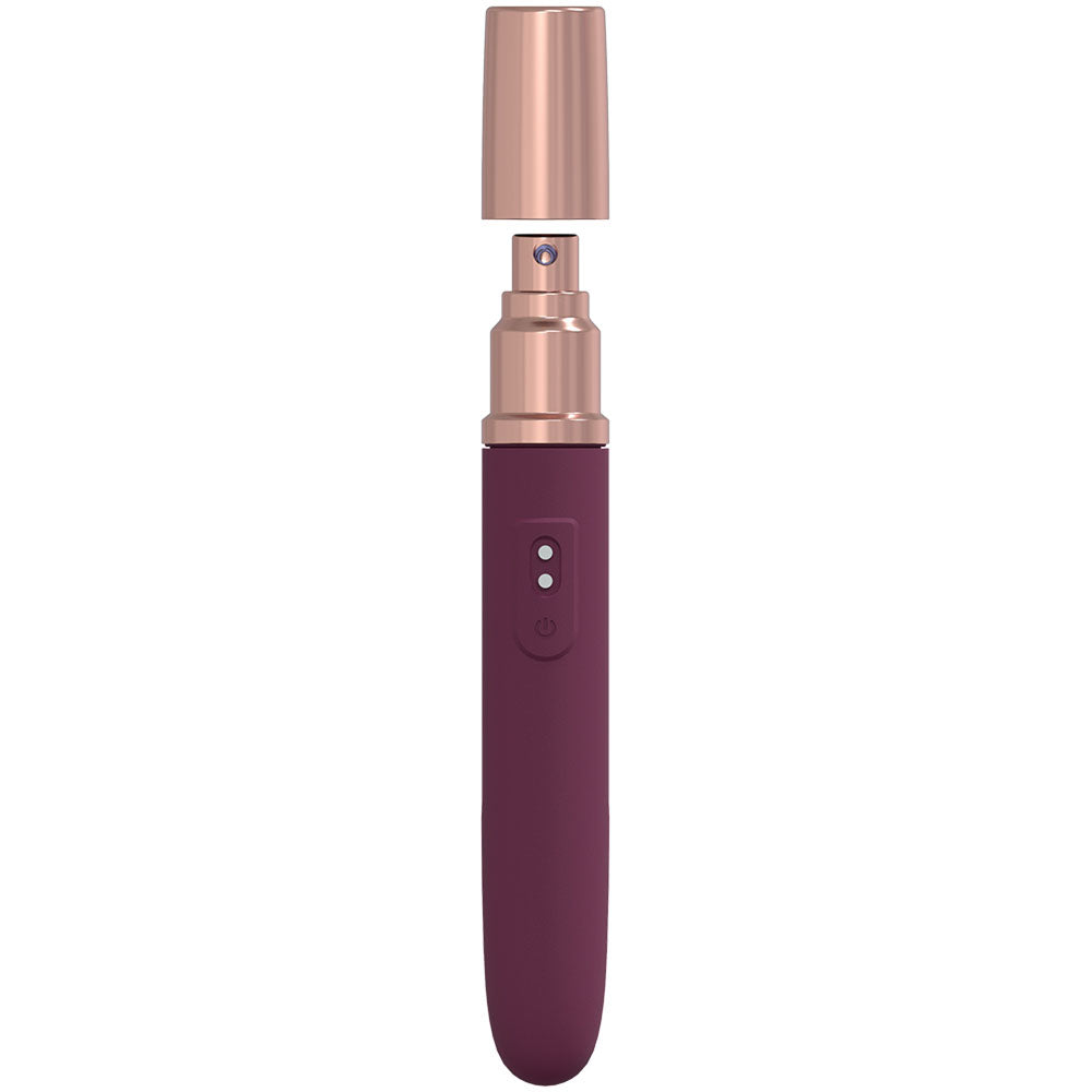 Loveline The Traveler Burgundy Burgundy 17.6 Cm Usb Rechargeable Vibrator With Lube Applicator