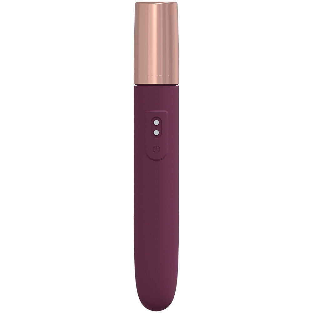 Loveline The Traveler Burgundy Burgundy 17.6 Cm Usb Rechargeable Vibrator With Lube Applicator
