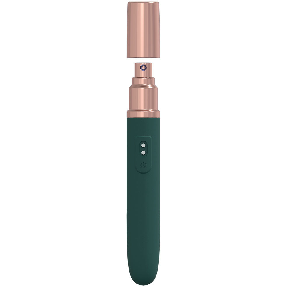 Loveline The Traveler Green Green 17.6 Cm Usb Rechargeable Vibrator With Lube Applicator