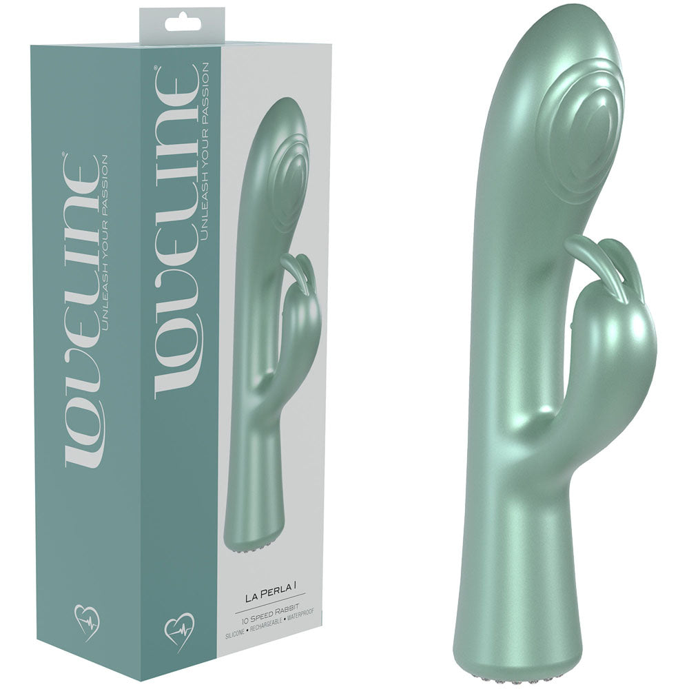 Loveline La Perla I Green Pearlescent Green 19.2 Cm Usb Rechargeable Rabbit Vibrator