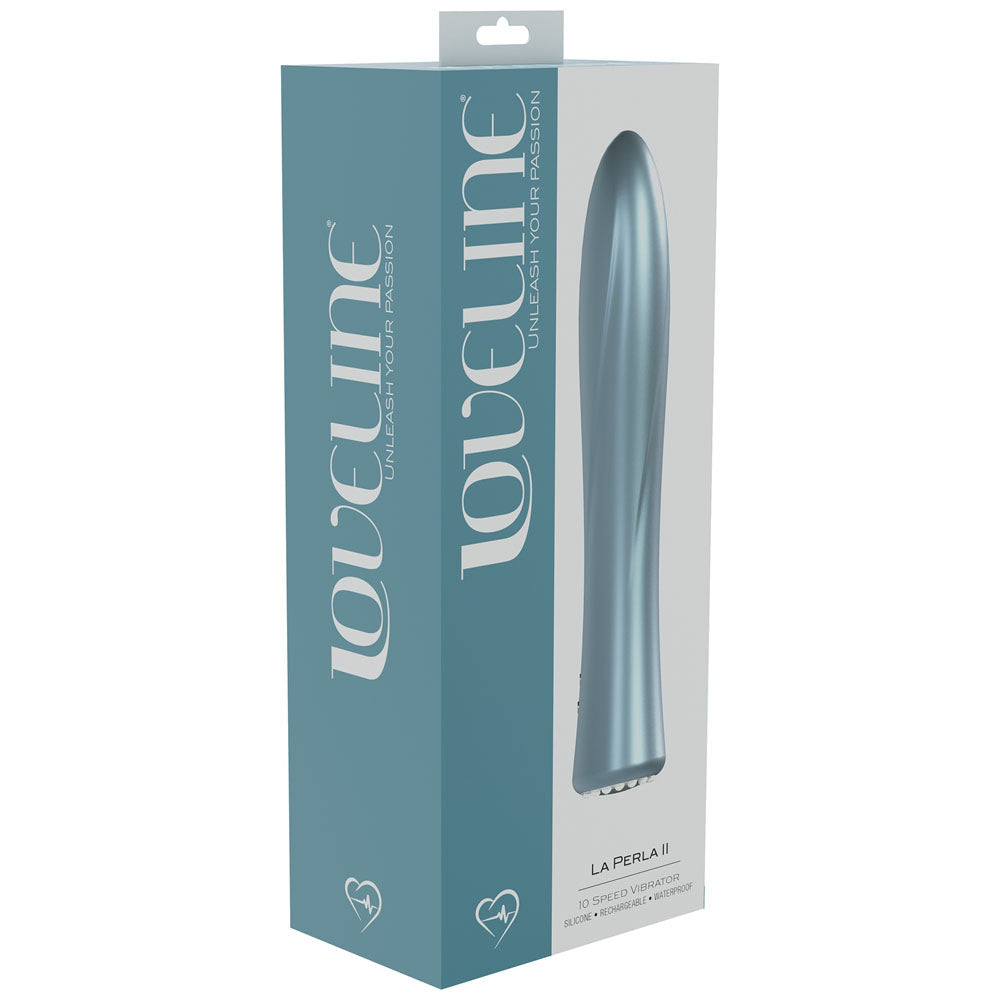 Loveline La Perla Ii Blue Pearlescent Blue 19.2 Cm Usb Rechargeable Vibrator
