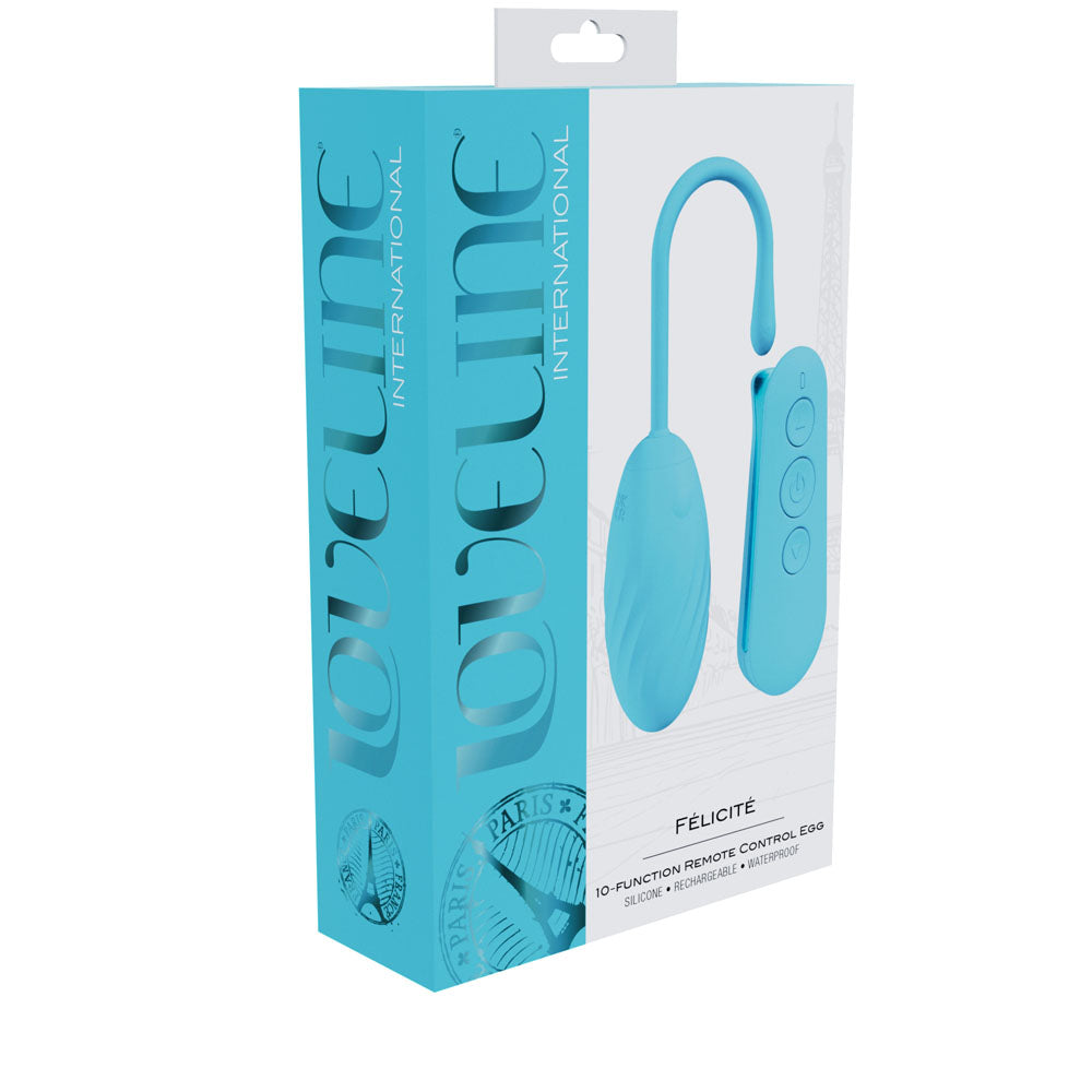 Loveline Felicite Blue Blue Usb Rechargeable Vibrating Egg With Wireless Remote