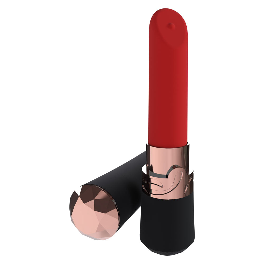 Loveline Dahlia Black Black/Red 12.5 Cm Usb Rechargeable Lipstick Vibrator