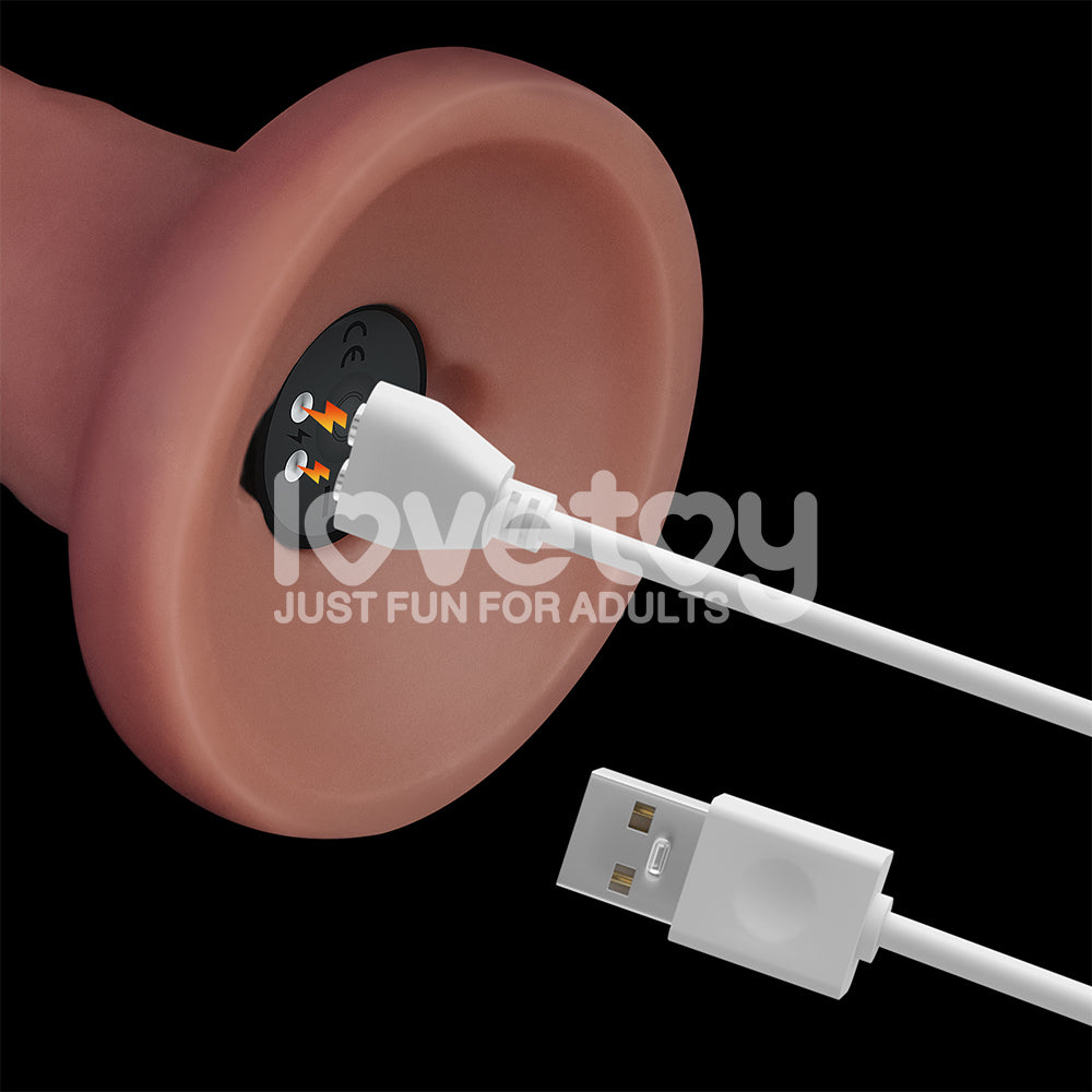 Dual Density Power Cock 8 Inch Flesh Flesh 20 Cm Usb Rechargeable Vibrating Dong