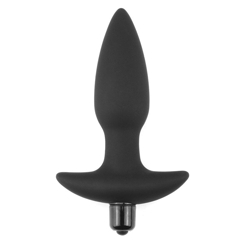 Anal Indulgence Collection Silicone Fantasy Anal Plug Black 14.5 Cm Vibrating Butt Plug