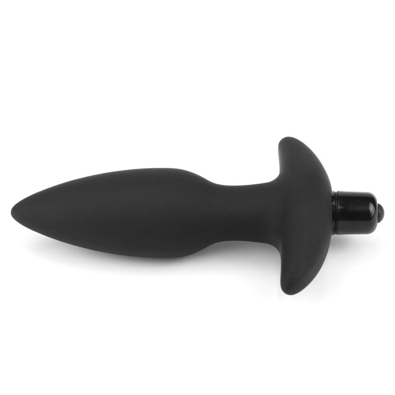 Anal Indulgence Collection Silicone Fantasy Anal Plug Black 14.5 Cm Vibrating Butt Plug